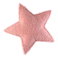Coussin étoile en sherpa bouclé rose 37x40x10cm Cushion - Wigiwama