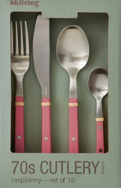 Couvert en acier rose framboise 70s cutlery - HKliving