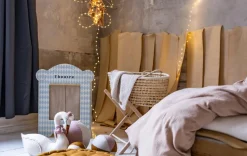 Couverture sensorielle pour nouveau-né beige 70x50cm - Happy Moses