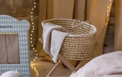 Couverture sensorielle pour nouveau-né beige 70x50cm - Happy Moses