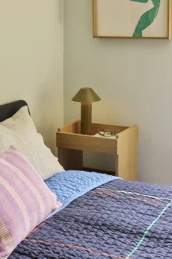 Couvre-lit en coton bleu foncé 260x260cm Sen - Hübsch