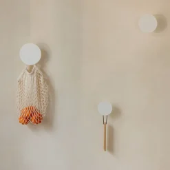 3 crochets muraux ronds en acier blanc 50x8cm Lou - Metallbude