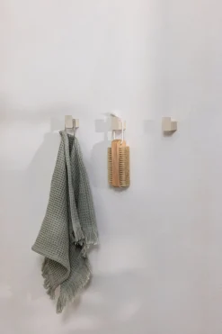 6 crochets à vêtements carré en acier beige cashew 3cm Palo - Metallbude