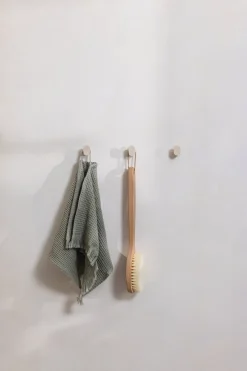 6 crochets à vêtements rond en acier beige cashew 3cm Palo - Metallbude