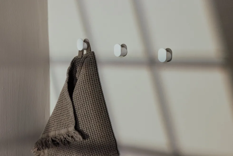 6 crochets à vêtements rond en acier blanc 3cm Palo - Metallbude