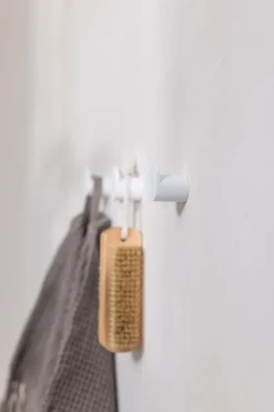6 crochets à vêtements rond en acier blanc 3cm Palo - Metallbude