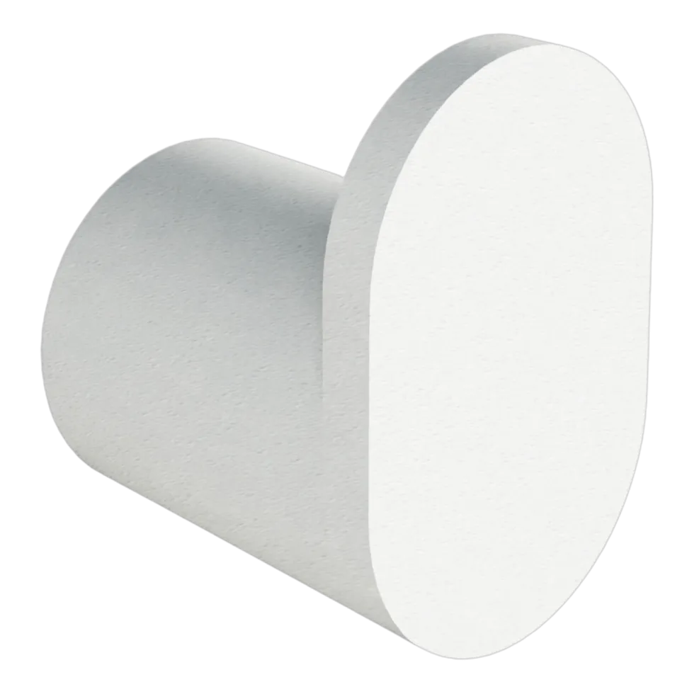 6 crochets à vêtements rond en acier blanc 3cm Palo - Metallbude