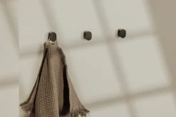 3 crochets à vêtements rond en acier noir 3cm Palo - Metallbude