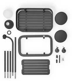 Desserte avec lampadaire en aluminium anthracite 78x55 cm Jolly Trolley- Fatboy