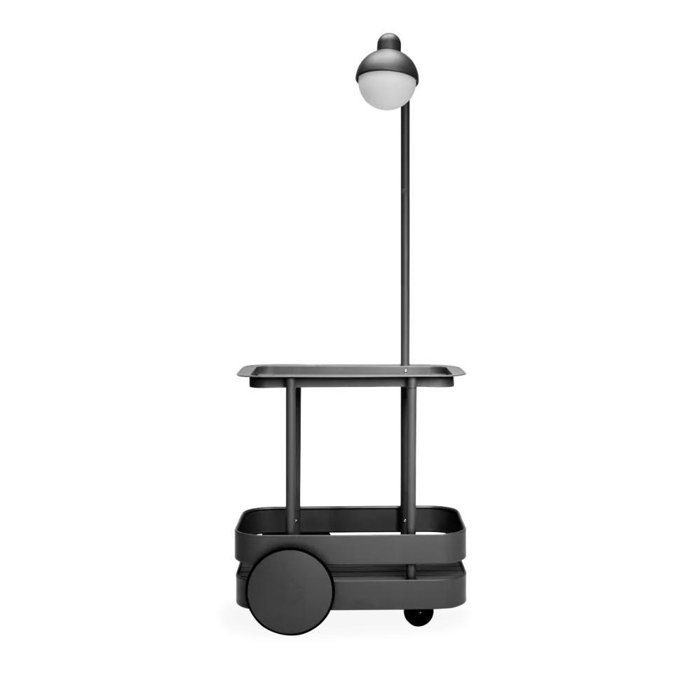 Desserte avec lampadaire en aluminium anthracite 78x55 cm Jolly Trolley- Fatboy