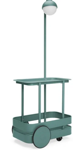Desserte avec lampadaire en aluminium vert sauge 78 x 55 cm Jolly Trolley- Fatboy