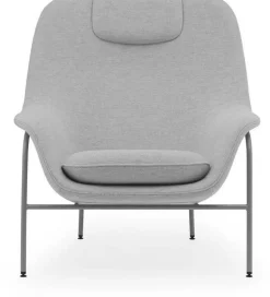 Drape Fauteuil de salon haut avec appui-tête Gris Acier - Normann Copenhagen