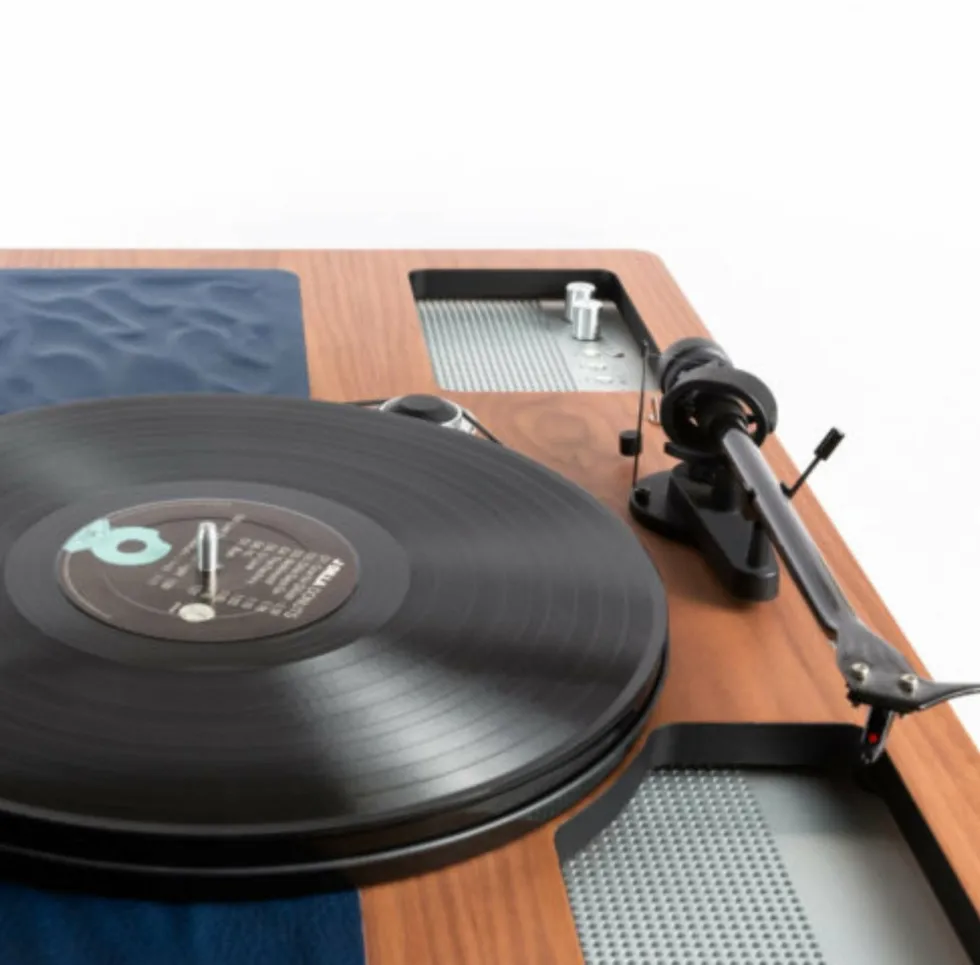Enceinte en noyer et cuir édition limitée LX Platine SupaKitch - La Boite concept