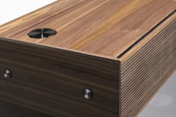 Enceinte hifi et platine vinyle en noyer 44x34x105cm Pr alta - La boite concept
