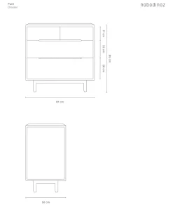 Ensemble commode et table à langer en chêne massif 50 x 87 x 85 cm Pure - Nobodinoz