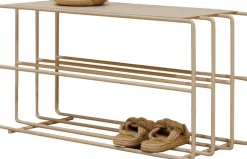 Etagère à chaussures en acier beige cashew 80x30x41cm Neva - Metallbude
