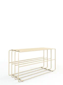 Etagère à chaussures en acier beige cashew 80x30x41cm Neva - Metallbude
