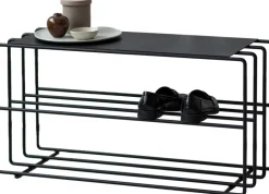 Etagère à chaussures en acier noir 80x30x41cm Neva - Metallbude