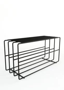 Etagère à chaussures en acier noir 80x30x41cm Neva - Metallbude
