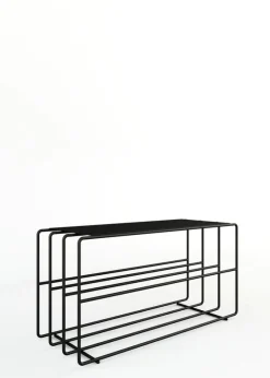 Etagère à chaussures en acier noir 80x30x41cm Neva - Metallbude