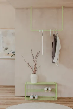 Etagère à chaussures en acier vert 80x30x41cm Neva - Metallbude