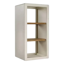 Etagère deux niveaux enduit à la chaux et acacia 45x40cm Verona - Pomax