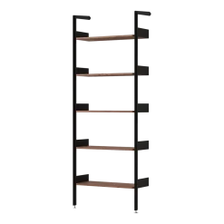 Etagère en acier anthracite et noyer 83x223x36cm Rombe - &tradition