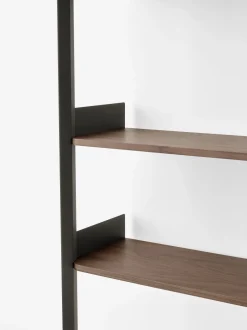 Etagère en acier anthracite et noyer 83x223x36cm Rombe - &tradition