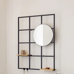Etagère en métal noir 122x92cm Rivo - Metallbude