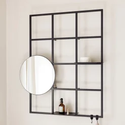 Etagère en métal noir 122x92cm Rivo - Metallbude