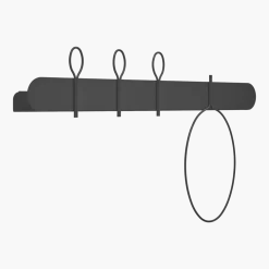 Etagère et porte-serviettes en métal noire Balloon 90 - Meme Design