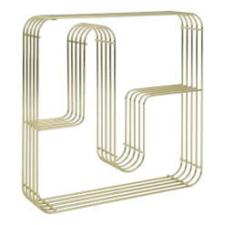 Etagère murale carrée en acier doré 45,5x8,9x45,5cm Curva - AYTM