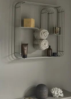 Etagère murale carrée en acier doré 45,5x8,9x45,5cm Curva - AYTM