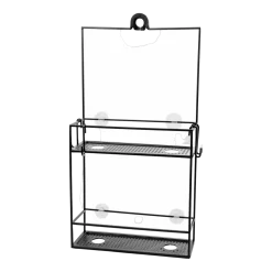 Etagère murale de douche en acier noir Cubiko Caddy - Umbra