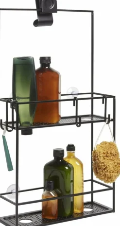 Etagère murale de douche en acier noir Cubiko Caddy - Umbra