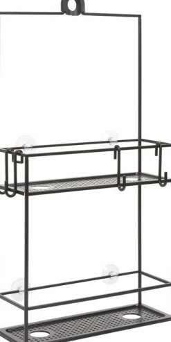 Etagère murale de douche en acier noir Cubiko Caddy - Umbra
