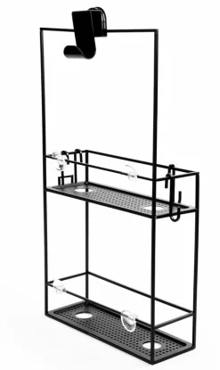 Etagère murale de douche en acier noir Cubiko Caddy - Umbra