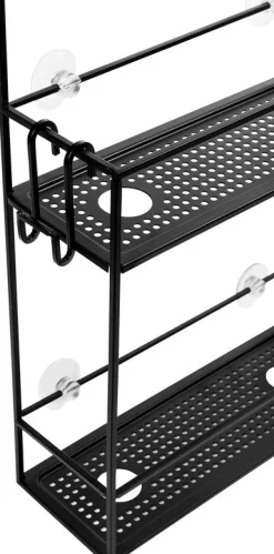 Etagère murale de douche en acier noir Cubiko Caddy - Umbra