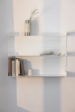 Etagère murale en acier blanc 30x76cm Aris - Metallbude