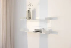 Etagère murale en acier blanc 30x76cm Aris - Metallbude