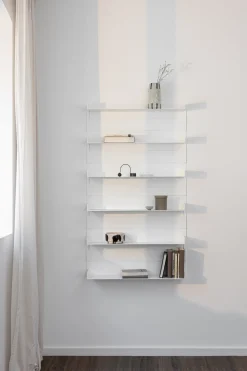 Etagère murale en acier blanc 30x76cm Aris - Metallbude