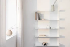 Etagère murale en acier blanc 30x76cm Aris - Metallbude