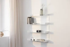 Etagère murale en acier blanc 30x76cm Aris - Metallbude