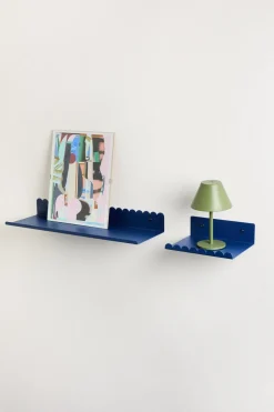 Etagère murale en acier laqué bleu mat 50x16x6cm - Nobodinoz