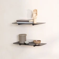 Etagère murale en acier noir 40x17x2,2cm Lenn - Metallbude