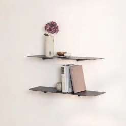 Etagère murale en acier noir 40x17x2,2cm Lenn - Metallbude