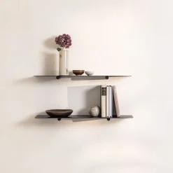 Etagère murale en acier noir 40x17x2,2cm Lenn - Metallbude