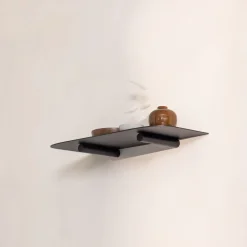 Etagère murale en acier noir 40x17x2,2cm Lenn - Metallbude