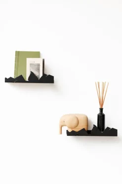 Etagère murale en acier noir 31x2x9cm Mountains - Emko