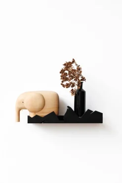 Etagère murale en acier noir 31x2x9cm Mountains - Emko